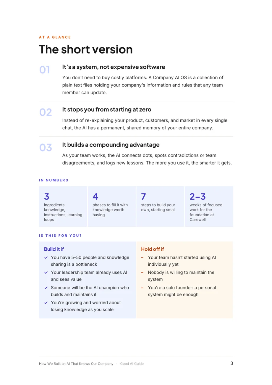 Page 3 du document: At a glance