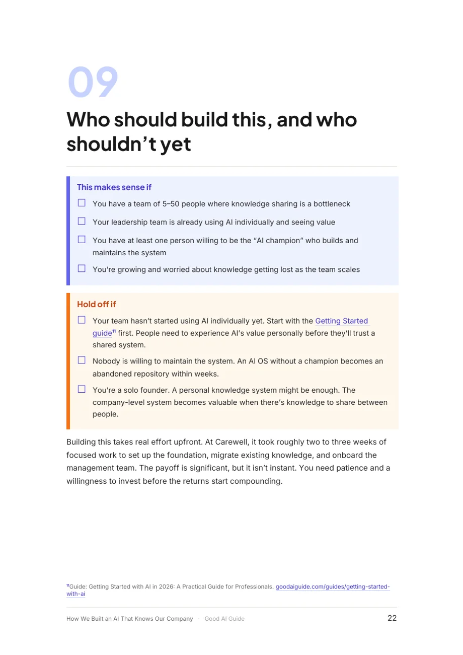Page 22 du document: 9. Who should build this
